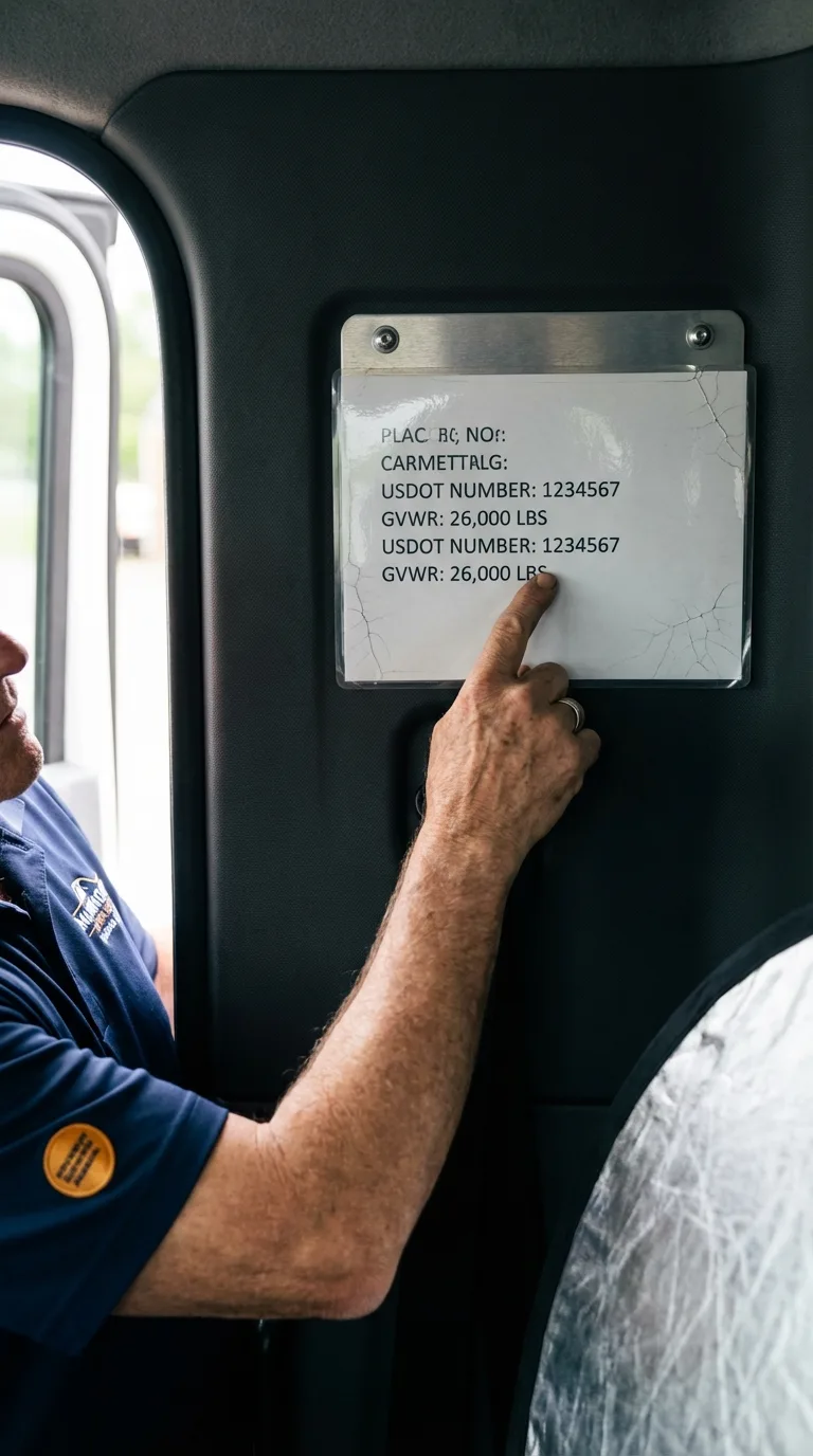 USDOT licensing placard verification in New Rockford